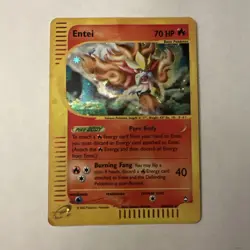 Pokemon Entei H08/H32 Aquapolis Holo Rare Basic 70 HP Card English - Image 1