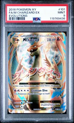 Pokemon TCG XY Evolutions 2016 Charizard EX #101/108 FA/M PSA Graded Mint 9 - Image 1