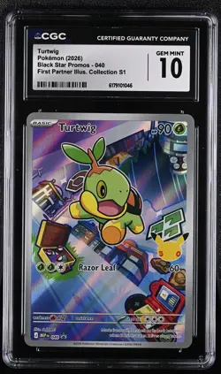 Turtwig #040 First Partner Black Star Promo CGC 10 Gem Mint - Image 1