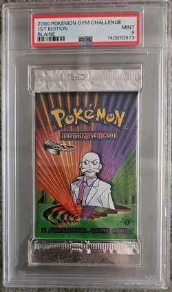 PSA 9 - Gym Challenge BLAINE 1st Edition Pokemon Booster Pack - Image 1