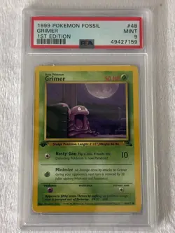 Grimer 1999 Pokemon Fossil 1st Edition #48 PSA 9 Mint Vintage TCG - Image 1