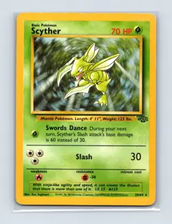 Scyther 26/64 Rare Jungle Pokemon 1st Edition Lightly Played - Image 1