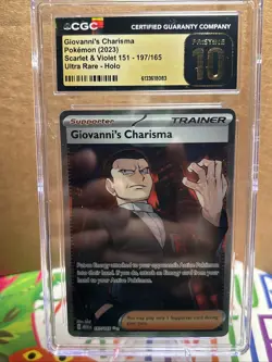 Pokemon Giovanni's Charisma 197/165 CGC Pristine 10 Pop 45 Scarlet 151 - Image 1
