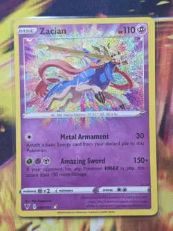 ZACIAN 082/185 Amazing Rare Vivid Voltage Pokemon Holo Near Mint - Image 1
