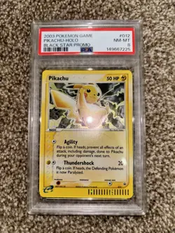 Pokemon WoTC Pikachu Black Star Promo #12 EX Collector’s Tin Holo - PSA 8 RARE - Image 1
