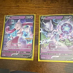Mewtwo V 030/078 x2 Pokemon GO Holo Psychic Pokemon TCG Cards English 2022 - Image 1