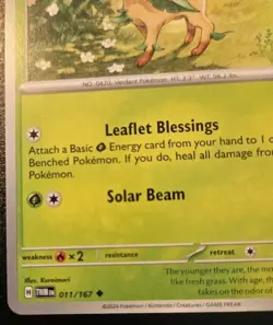Leafeon 011/167 Uncommon Scarlet & Violet: Twilight Masquerade Pokemon TCG - Image 4
