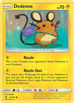 Dedenne 84/214 Common | Lost Thunder | Pokemon Card - Image 1