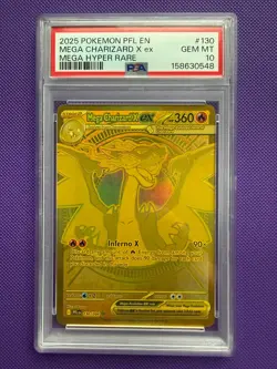 2025 POKEMON PFL EN-PHANTASMAL FLAMES MEGA HYPER RARE CHARIZARD 130 EX PSA 10 - Image 1