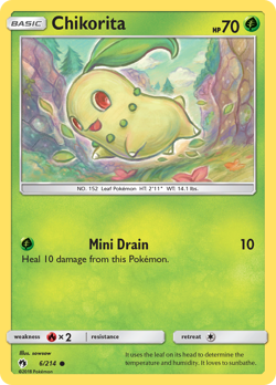 Chikorita 6/214 Common | Lost Thunder | Pokemon Card - Image 1