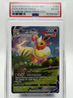 2021 Pokemon SWSH Black Star Promos - #180 Flareon VMAX Shiny Holo - PSA 4 - Image 2