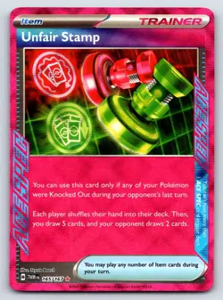 Unfair Stamp 165/167 ACE SPEC Rare Twilight Masquerade Pokemon Holo Near Mint - Image 1