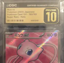 Pokemon Mew ex 195/165 Card 151 Super Rare Holo CGC Pristine 10 2023 - Image 3