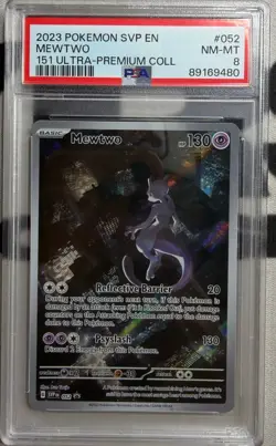 2023 Pokemon TCG Mewtwo #052 151 UPC Promo Holo English PSA 8 - Image 1