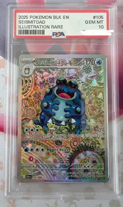 2025 POKEMON BLK EN-BLACK BOLT ILLUSTRATION RARE #105 SEISMITOAD PSA 10 - Image 1