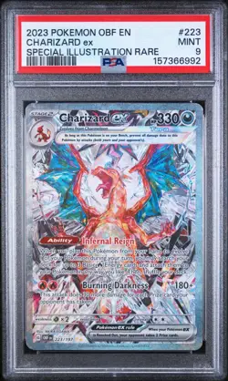 2023 POKEMON OBSIDIAN FLAMES SPECIAL ILLUSTRATION RARE #223 CHARIZARD EX PSA 9 - Image 1