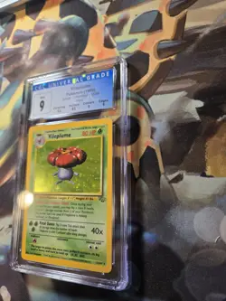 Vileplume 15/64 Jungle Unlimited Holo Pokemon CGC 9 Blue Label with Subgrades! - Image 2