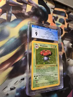 Vileplume 15/64 Jungle Unlimited Holo Pokemon CGC 9 Blue Label with Subgrades! - Image 3