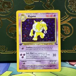 Pokemon 1999 Hypno Fossil Holo Rare Card 1st Edition 8/62 NM - Image 1