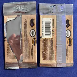 2x EMPTY Fossil Unlimited Pokemon Booster Pack Wrapper (Zapdos Art) Long Crimp - Image 2