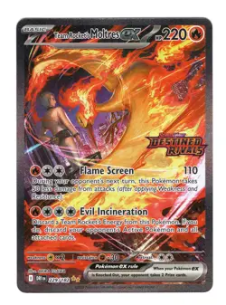 Team Rocket’s Moltres ex 229/182 Destined Rivals Stamp Pokemon - Image 1