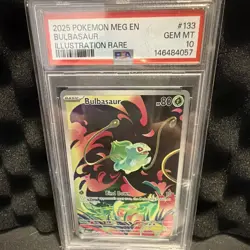The Pokemon Company Bulbasaur 133/132 ME01 Illustration Rare Holo EN PSA 10 - Image 1