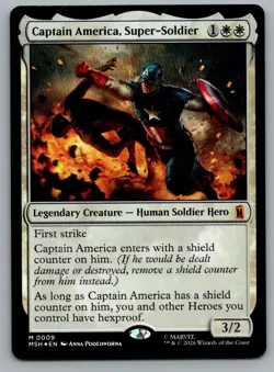 Captain America, Super-Soldier 9 Marvel Super Heroes Magic: The Gathering NM - Image 1