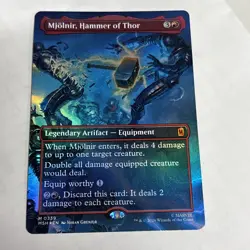 Mjolnir, Hammer of Thor (Borderless) MTG Marvel Super Heroes Foil NM BB - Image 1