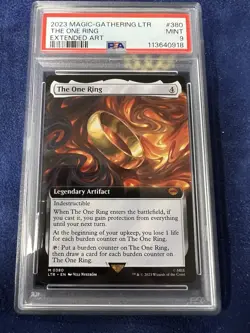 2023 MTG Lord of Rings EXTENDED ART One Ring #380 PSA 9 - Image 1