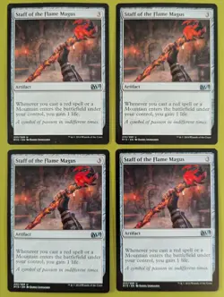 Staff of the Flame Magus x4 Magic 2015 M15 4x Playset Magic the Gathering MTG - Image 1