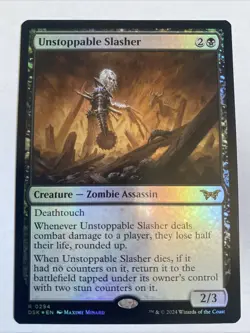 MTG Unstoppable Slasher (0294) - Foil, NM, English Duskmourn: House of Horror - Image 1