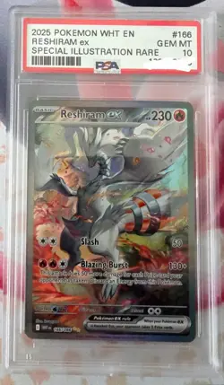 Pokemon 2025 WHT En-White Flare Reshirmat EX #166/086 PSA 10 Gem MT - Image 1