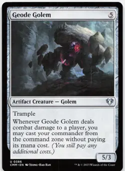 Geode Golem 386 Near Mint Commander Masters Uncommon Magic: The Gathering - Image 1