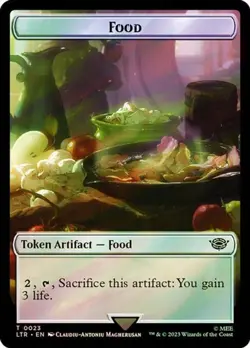 Magic MTG Treasure // Food (0023) Double-Sided Token (Surge Foil) NM Universe... - Image 1