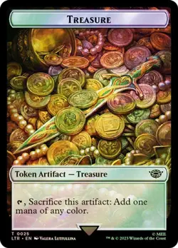Magic MTG Treasure // Food (0023) Double-Sided Token (Surge Foil) NM Universe... - Image 2