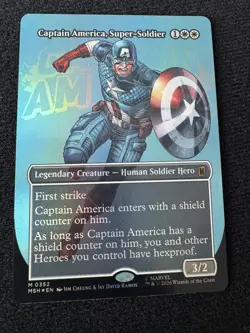 MTG Foil Borderless Marvel Super Heroes MSH Captain America, Super-Soldier MINT - Image 1