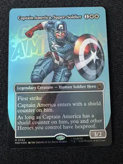 MTG Foil Borderless Marvel Super Heroes MSH Captain America, Super-Soldier MINT - Image 2