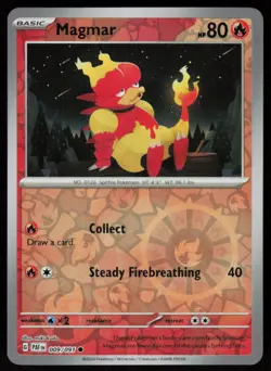Magmar 009/091 Common Paldean Fates Pokemon Reverse Holo Near Mint - Image 1
