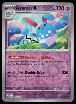 Azumarill 074/191 Uncommon Surging Sparks Pokemon Reverse Holo Near Mint - Image 1