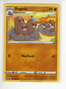 DUGTRIO SWORD & SHIELD SET POKEMON CARD 093/202 EX/NM - Image 1