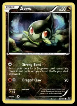 Axew 67/101 Common Plasma Blast Pokemon Reverse Holo Lightly Played - Image 1