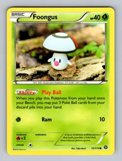 Foongus 12/114 Common Steam Siege Pokemon Lightly Played Yuka Morii - Image 1
