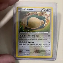 Pokemon TCG Snorlax 77/124 XY Fates Collide Rare Non-Holo Vintage Card NM - Image 1