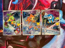 Pokemon First Partner Illustration Series 1 Gen 4 Sinnoh Starters NEAR MINT - Image 1