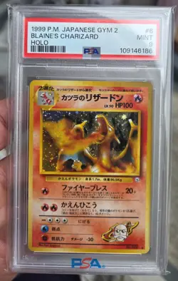 1999 Pokemon Japanese Gym 2 Blaine's Charizard Holo #6 PSA 9 - Image 1