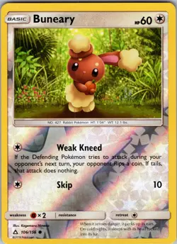 Buneary 106/156 SM - Ultra Prism Pokemon TCG LP-NM - Image 1