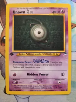 Pokemon TCG Unown Z 1st Edition Neo Destiny 60/105 Regular Uncommon NM - Image 2
