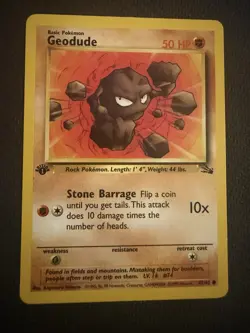 Pokemon Fossil 1st Edition Geodude, Graveler, Golem Lot Non Holo NM- - Image 2