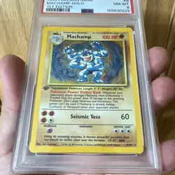 Pokemon 1999 Machamp 1st Edition Holo Deck Exclusives PSA 8 - Image 3