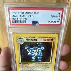 Pokemon 1999 Machamp 1st Edition Holo Deck Exclusives PSA 8 - Image 4